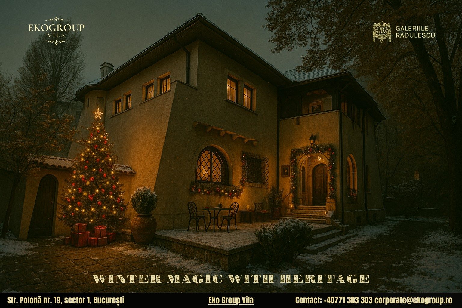 Poveste de Craciun în casa anilor ’30: farmecul unei ere retrăite la Eko Group Vila